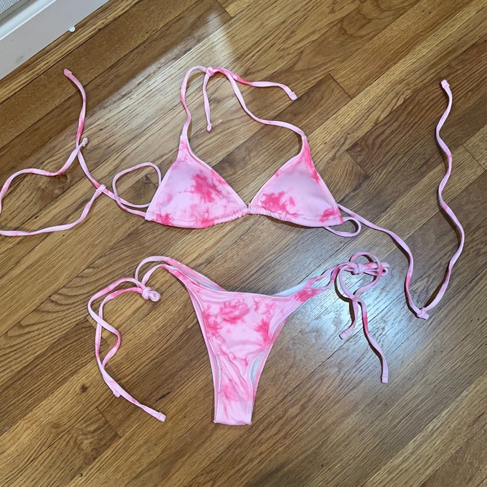 Pink tie dye cheeky  bikini bran new never worn